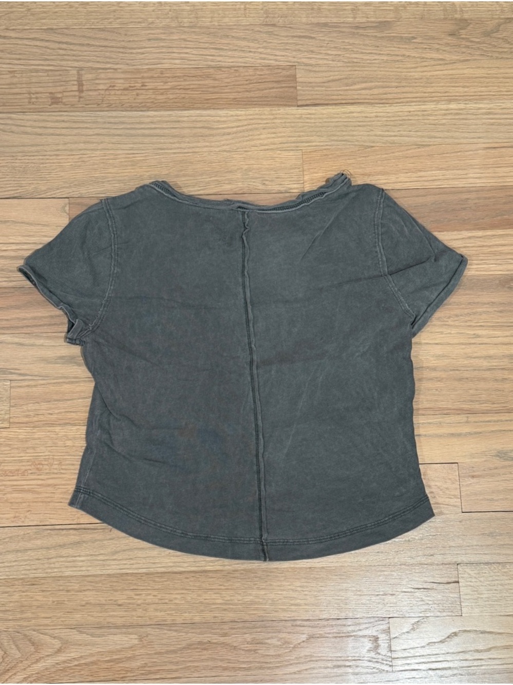Women’s Anthropologie (Pilcro) Baby Tee - Light Blue & Charcoal, Size Medium - Picture 3 of 7